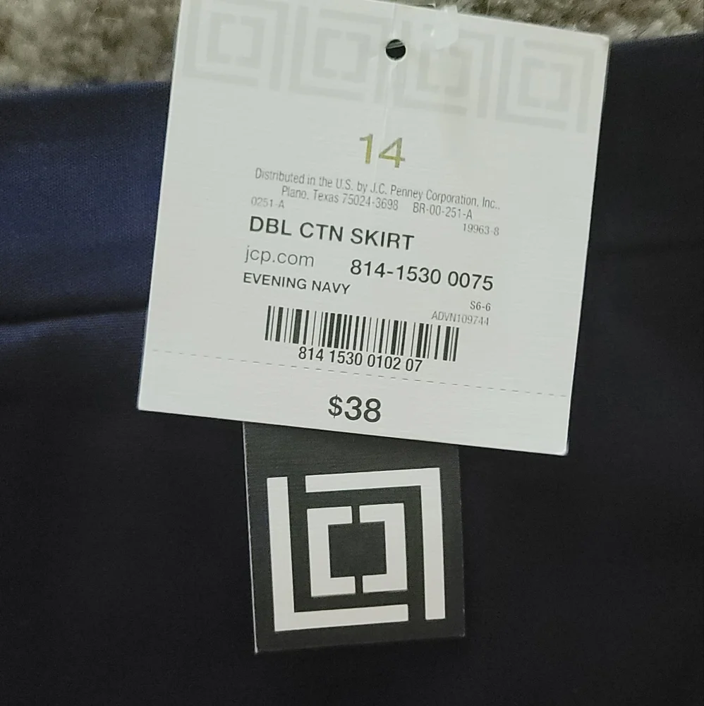 NWT Worthington Lined Pencil Skirt - Navy Blue - Picture 3 of 3